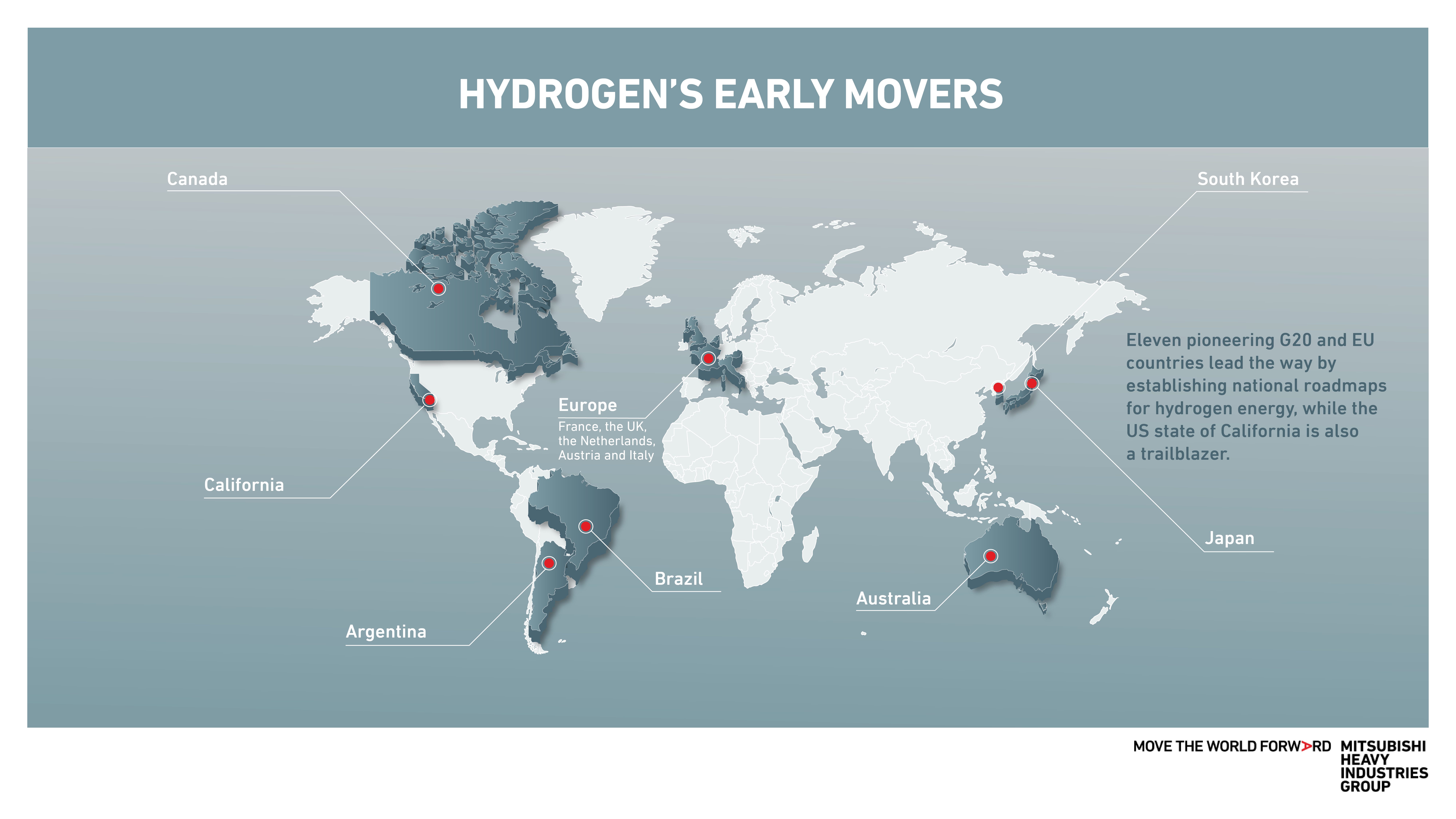 Mitsubishi Heavy Industries hydrogen world map